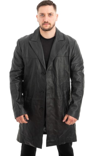 Γνήσιο Ανδρικό Δερμάτινο Παλτό - Z498