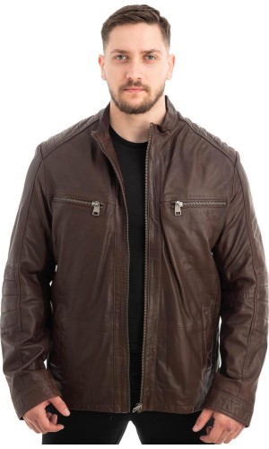  Γνήσιο Ανδρικό Δερμάτινο Μπουφάν - Z503