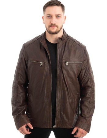  Γνήσιο Ανδρικό Δερμάτινο Μπουφάν - Z503
