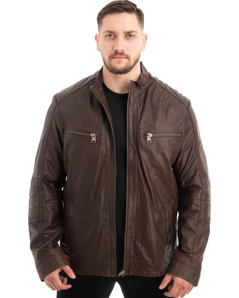  Γνήσιο Ανδρικό Δερμάτινο Μπουφάν - Z503