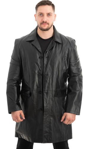 Γνήσιο Ανδρικό Δερμάτινο Παλτό - Z508