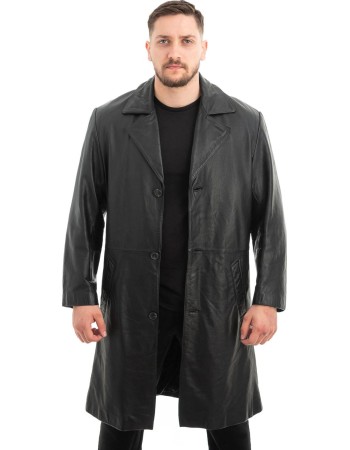 Γνήσιο Ανδρικό Δερμάτινο Παλτό - Z512