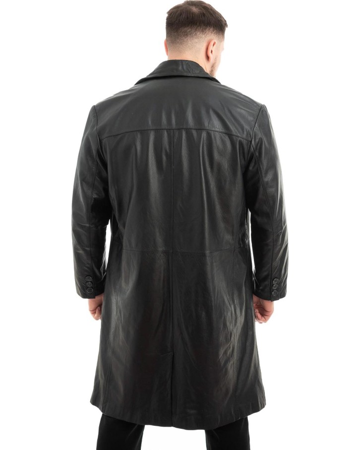 Γνήσιο Ανδρικό Δερμάτινο Παλτό - Z512