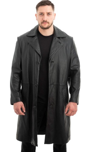 Γνήσιο Ανδρικό Δερμάτινο Παλτό - Z513