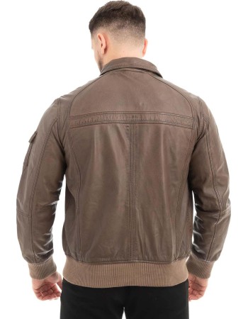  Γνήσιο Ανδρικό Δερμάτινο Μπουφάν - Z519