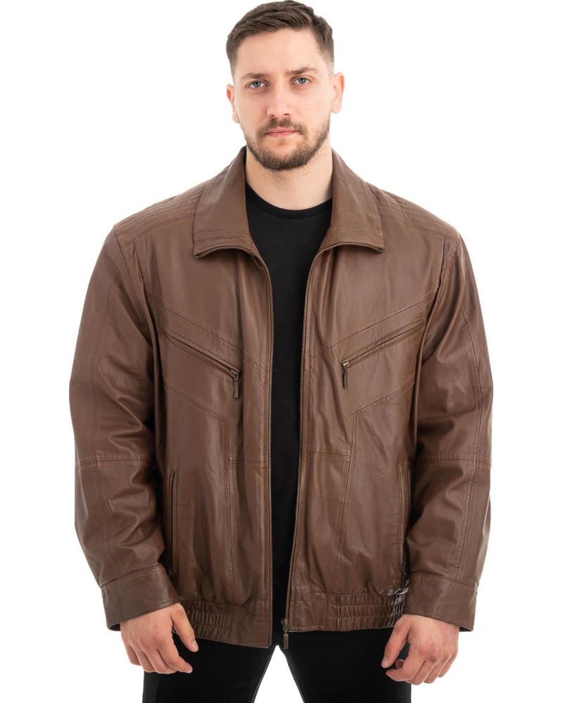  Γνήσιο Ανδρικό Δερμάτινο Μπουφάν - Z520