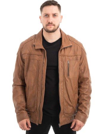  Γνήσιο Ανδρικό Δερμάτινο Μπουφάν - Z524