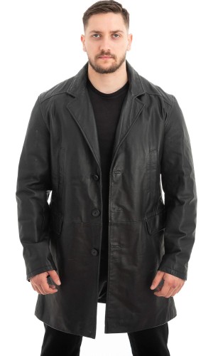 Γνήσιο Ανδρικό Δερμάτινο Παλτό - Z528