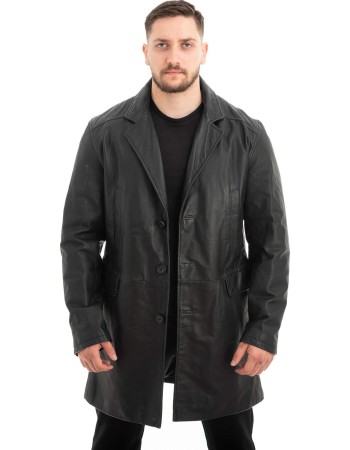 Γνήσιο Ανδρικό Δερμάτινο Παλτό - Z528