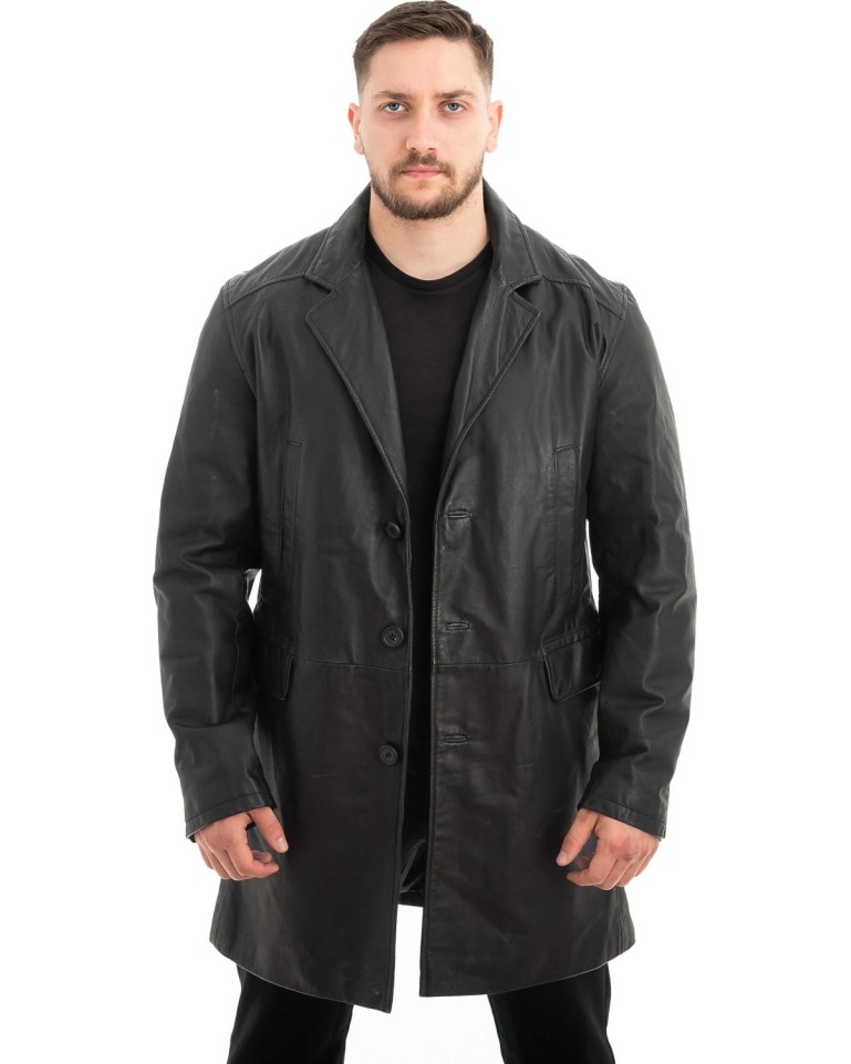 Γνήσιο Ανδρικό Δερμάτινο Παλτό - Z528
