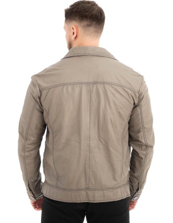  Γνήσιο Ανδρικό Δερμάτινο Μπουφάν - Z530