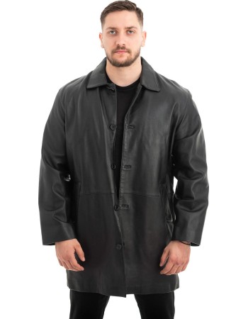 Γνήσιο Ανδρικό Δερμάτινο Παλτό - Z532