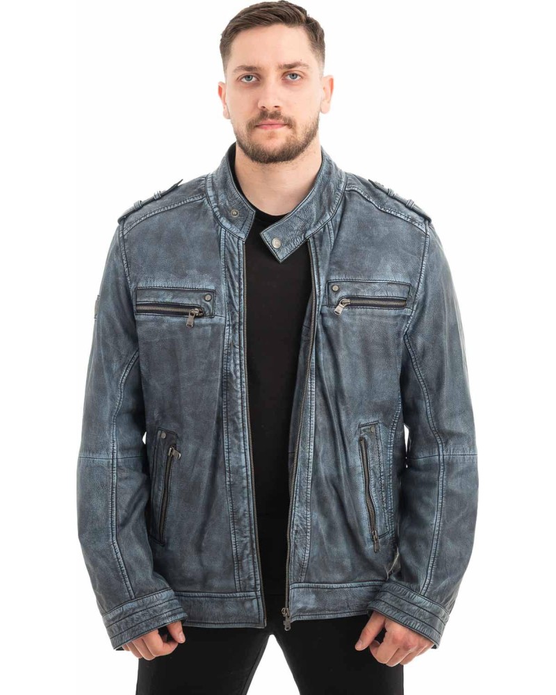  Γνήσιο Ανδρικό Δερμάτινο Μπουφάν - Z533