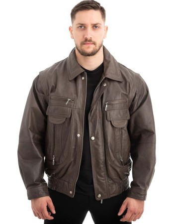  Γνήσιο Ανδρικό Δερμάτινο Μπουφάν - Z535