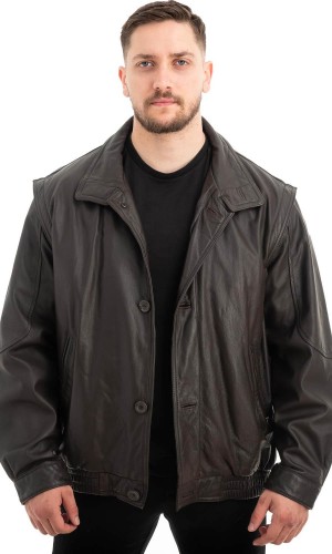  Γνήσιο Ανδρικό Δερμάτινο Μπουφάν - Z536
