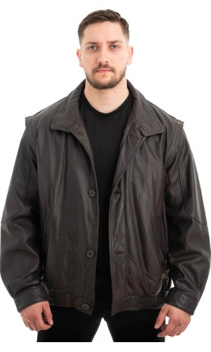  Γνήσιο Ανδρικό Δερμάτινο Μπουφάν - Z536