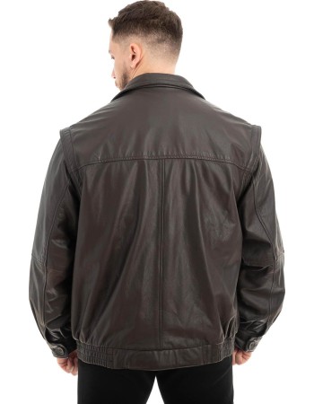  Γνήσιο Ανδρικό Δερμάτινο Μπουφάν - Z536