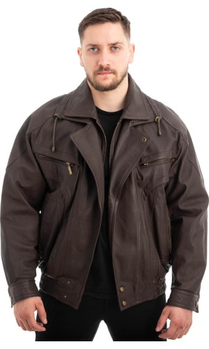  Γνήσιο Ανδρικό Δερμάτινο Μπουφάν - Z542