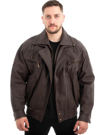  Γνήσιο Ανδρικό Δερμάτινο Μπουφάν - Z542
