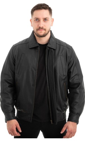  Γνήσιο Ανδρικό Δερμάτινο Μπουφάν - Z543
