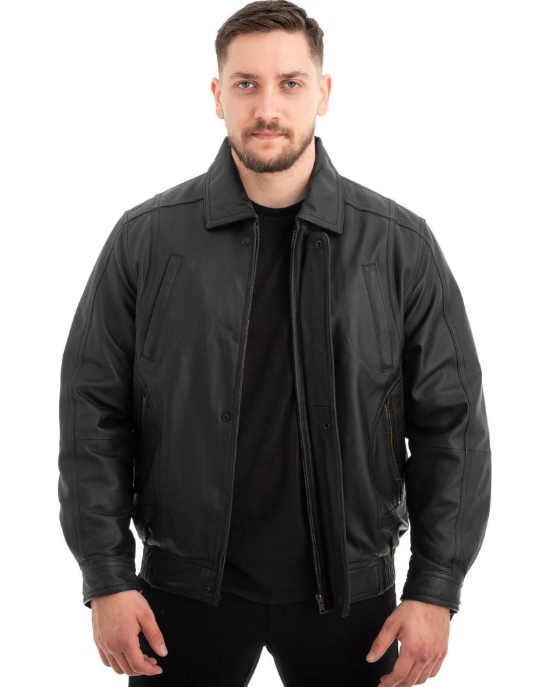  Γνήσιο Ανδρικό Δερμάτινο Μπουφάν - Z543
