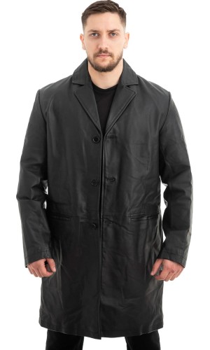 Γνήσιο Ανδρικό Δερμάτινο Παλτό - Z552