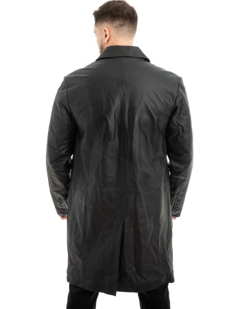 Γνήσιο Ανδρικό Δερμάτινο Παλτό - Z552