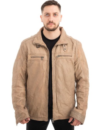  Γνήσιο Ανδρικό Δερμάτινο Μπουφάν - Z566