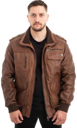  Γνήσιο Ανδρικό Δερμάτινο Μπουφάν - Z567