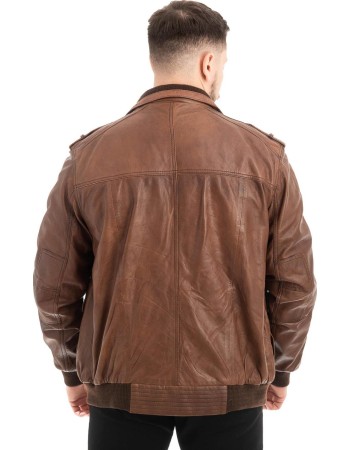  Γνήσιο Ανδρικό Δερμάτινο Μπουφάν - Z567