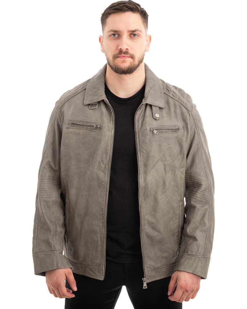  Γνήσιο Ανδρικό Δερμάτινο Μπουφάν - Z570