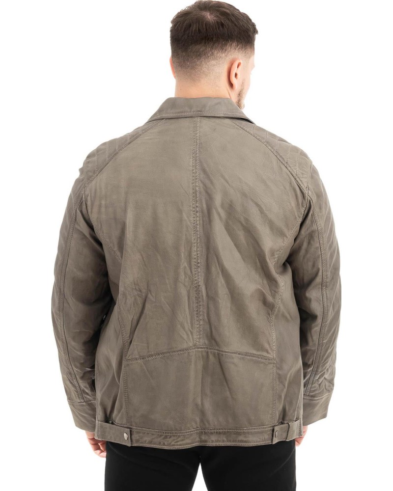  Γνήσιο Ανδρικό Δερμάτινο Μπουφάν - Z570