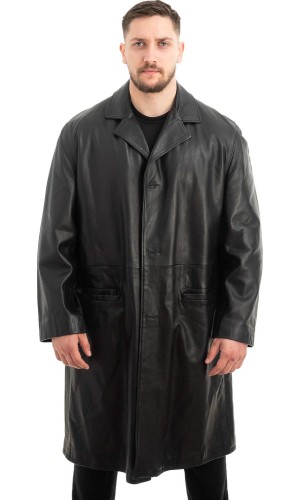 Γνήσιο Ανδρικό Δερμάτινο Παλτό - Z571