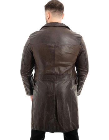 Γνήσιο Ανδρικό Δερμάτινο Παλτό - Z576