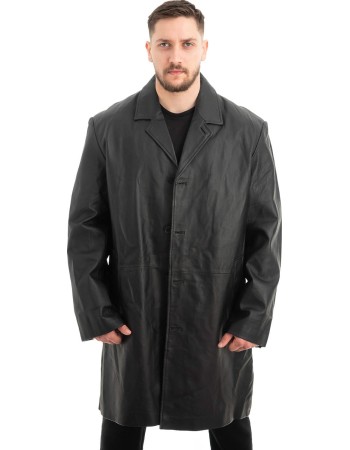Γνήσιο Ανδρικό Δερμάτινο Παλτό - Z577