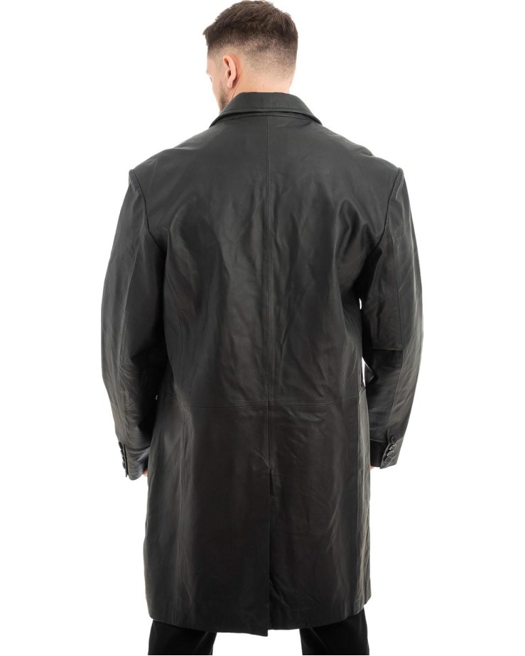 Γνήσιο Ανδρικό Δερμάτινο Παλτό - Z577