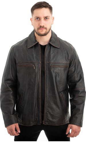 Γνήσιο Ανδρικό Δερμάτινο Μπουφάν - Z582