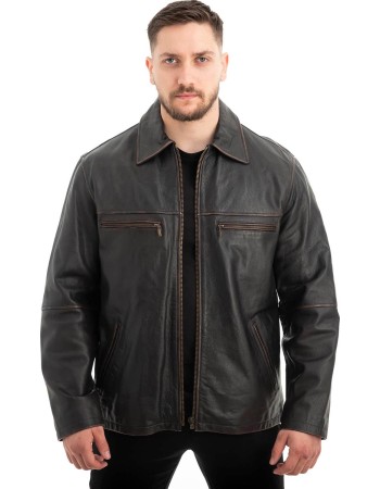  Γνήσιο Ανδρικό Δερμάτινο Μπουφάν - Z582