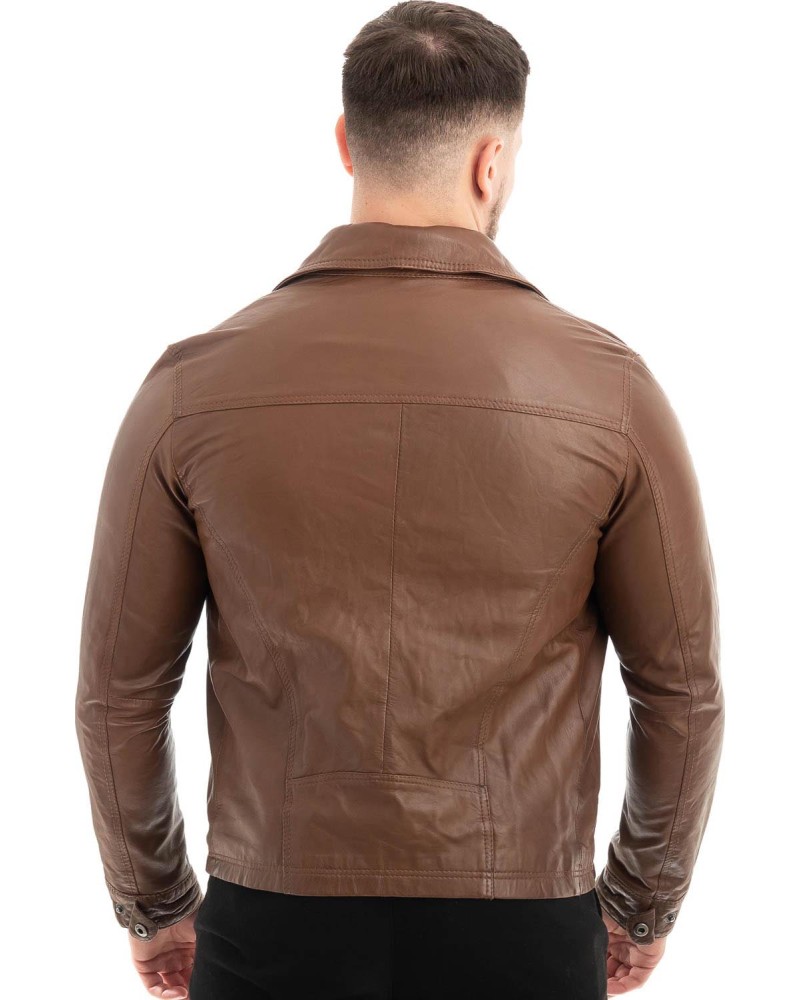  Γνήσιο Ανδρικό Δερμάτινο Μπουφάν - Z586