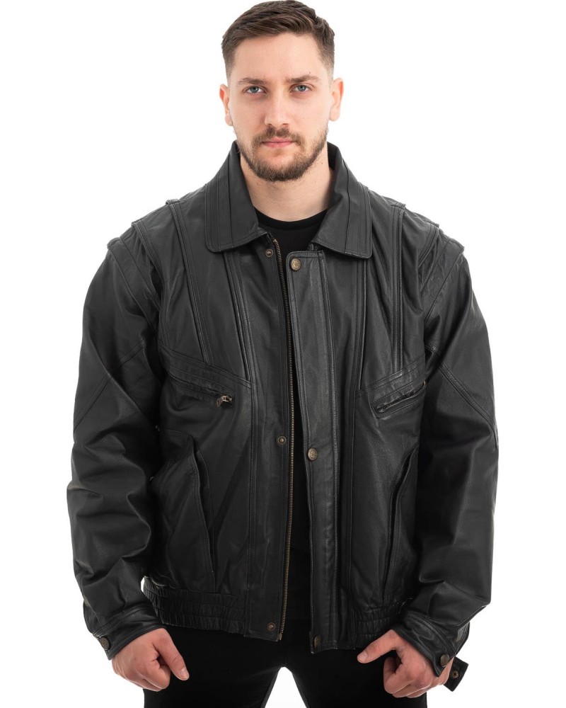  Γνήσιο Ανδρικό Δερμάτινο Μπουφάν - Z587