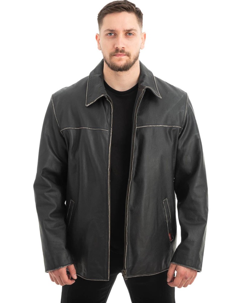  Γνήσιο Ανδρικό Δερμάτινο Μπουφάν - Z595
