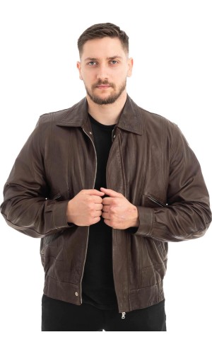  Γνήσιο Ανδρικό Δερμάτινο Μπουφάν - Z596