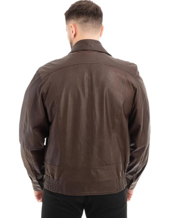  Γνήσιο Ανδρικό Δερμάτινο Μπουφάν - Z596