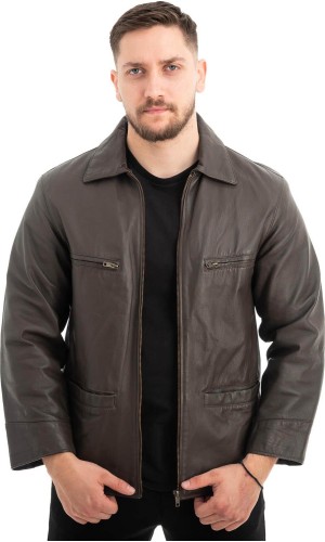  Γνήσιο Ανδρικό Δερμάτινο Μπουφάν - Z598