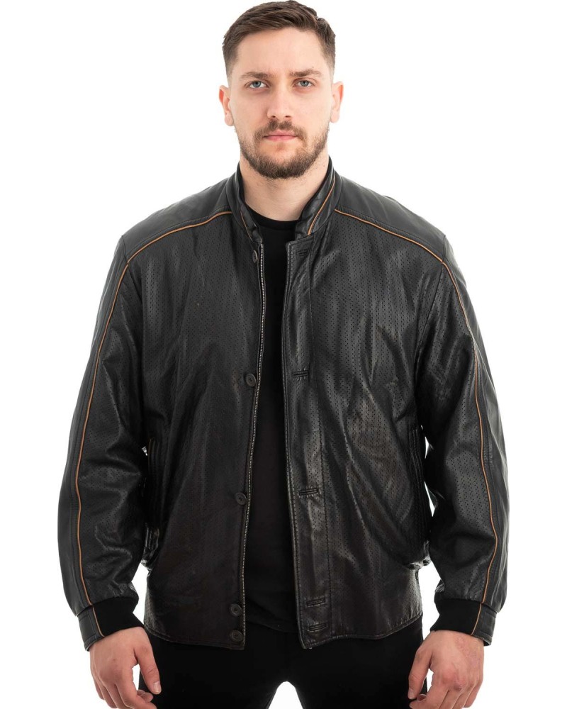  Γνήσιο Ανδρικό Δερμάτινο Μπουφάν - Z599