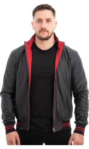  Γνήσιο Ανδρικό Δερμάτινο Μπουφάν - Z606