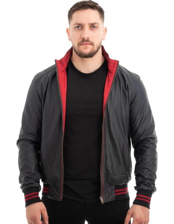  Γνήσιο Ανδρικό Δερμάτινο Μπουφάν - Z606