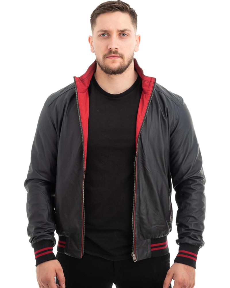  Γνήσιο Ανδρικό Δερμάτινο Μπουφάν - Z606