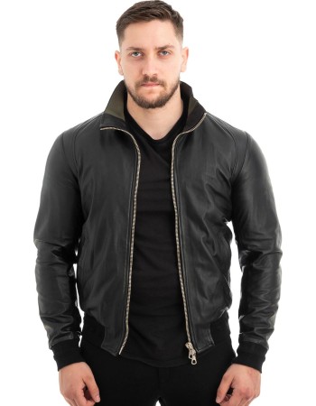  Γνήσιο Ανδρικό Δερμάτινο Μπουφάν - Z611