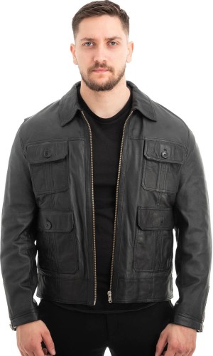  Γνήσιο Ανδρικό Δερμάτινο Μπουφάν - Z612